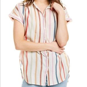 Madewell Gauze Central Tunic Colorful Stripe